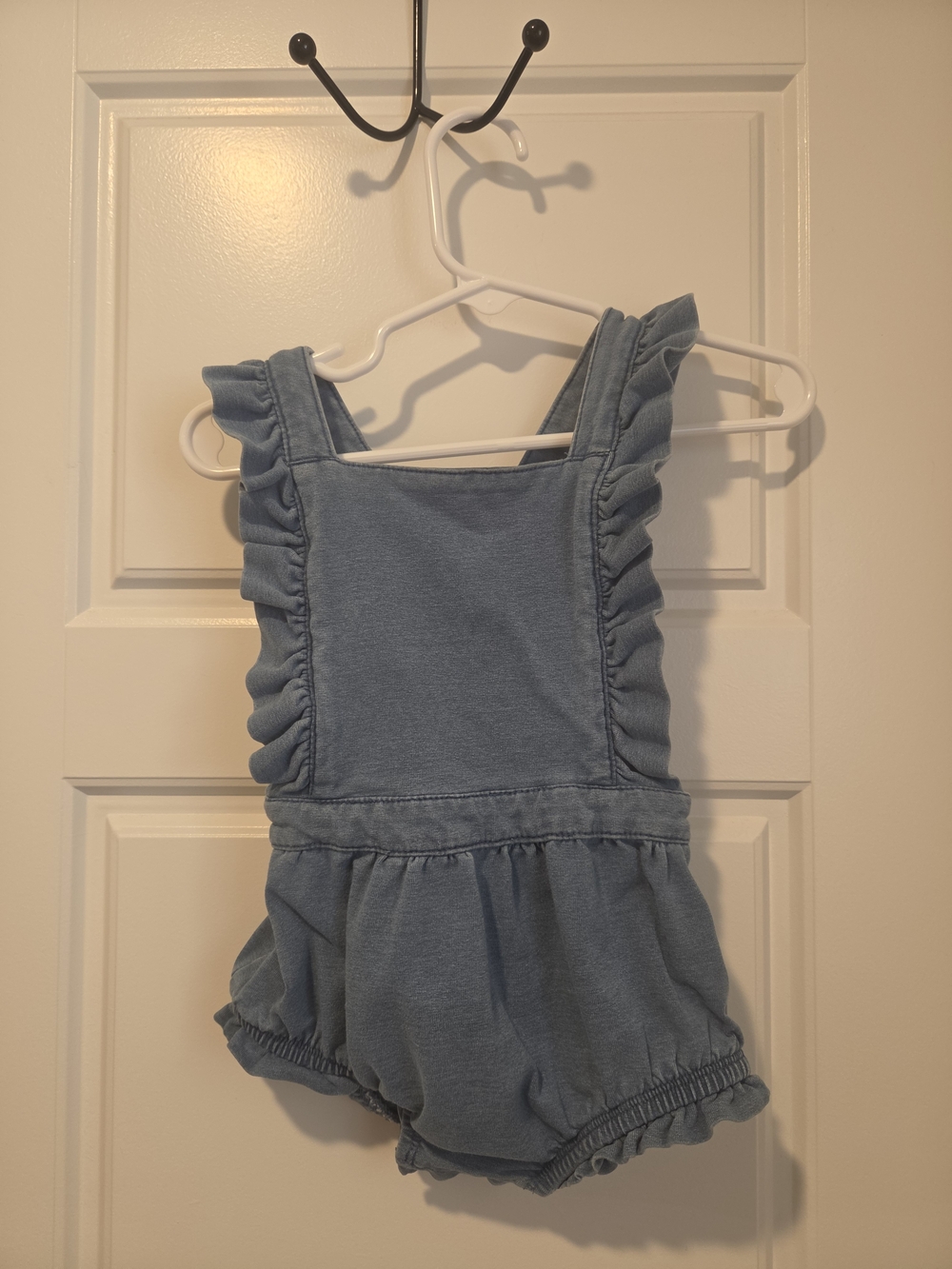 Cat & Jack Light Blue Ruffle Strap Bubble Romper 12M